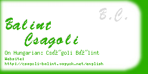 balint csagoli business card
